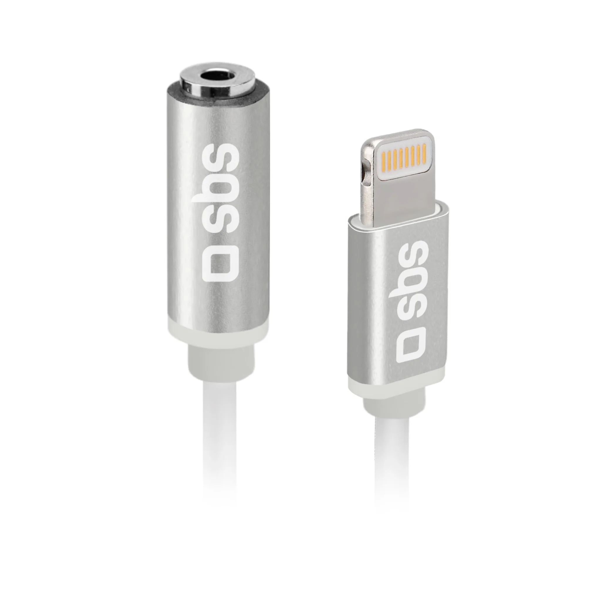 BS Lightning till mini-jack MFI-adapter. Vit