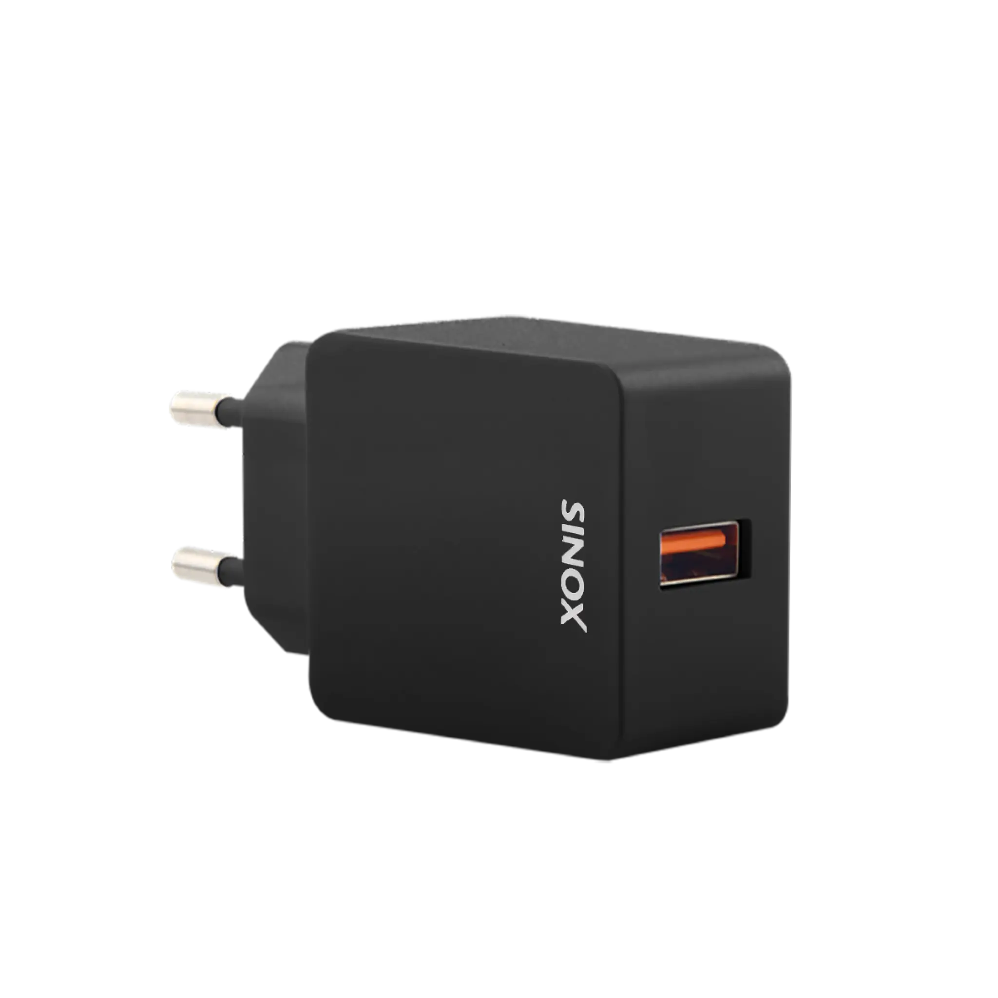 Sinox 230V USB-A oplader 18W. Sort