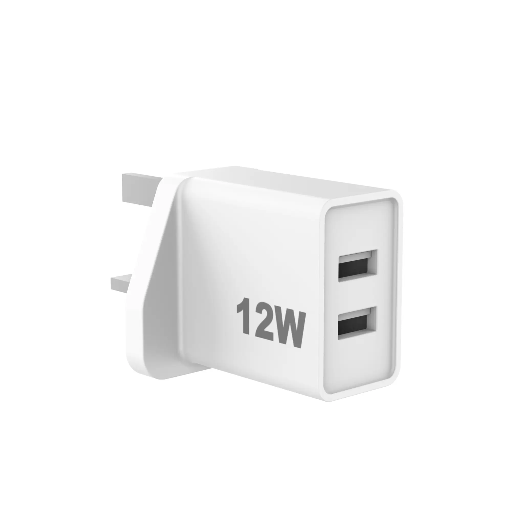 Sinox 230V (UK) 2xUSB-A oplader 12W. Hvid