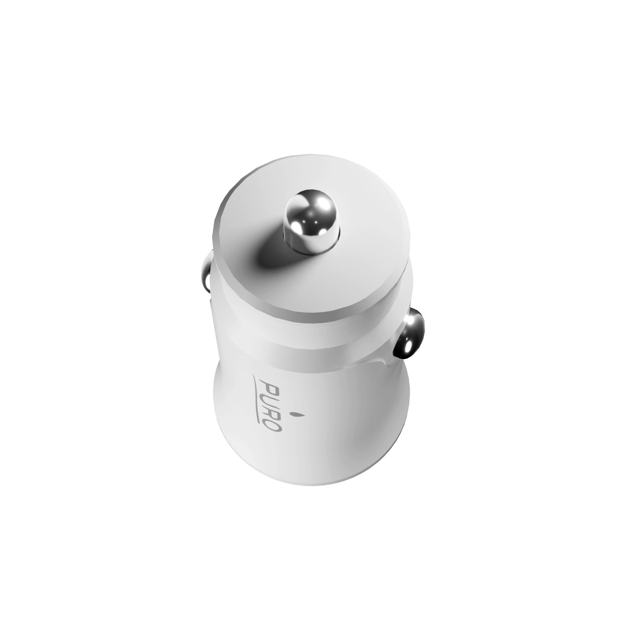 PURO Pro Lite biloplader med 2 USB-A-porte. Hvid